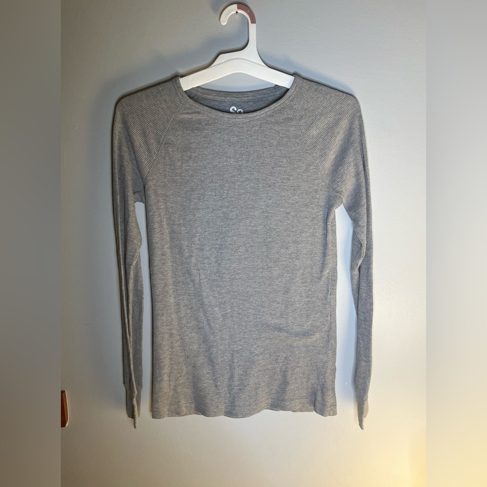 Long sleeve waffle knit top